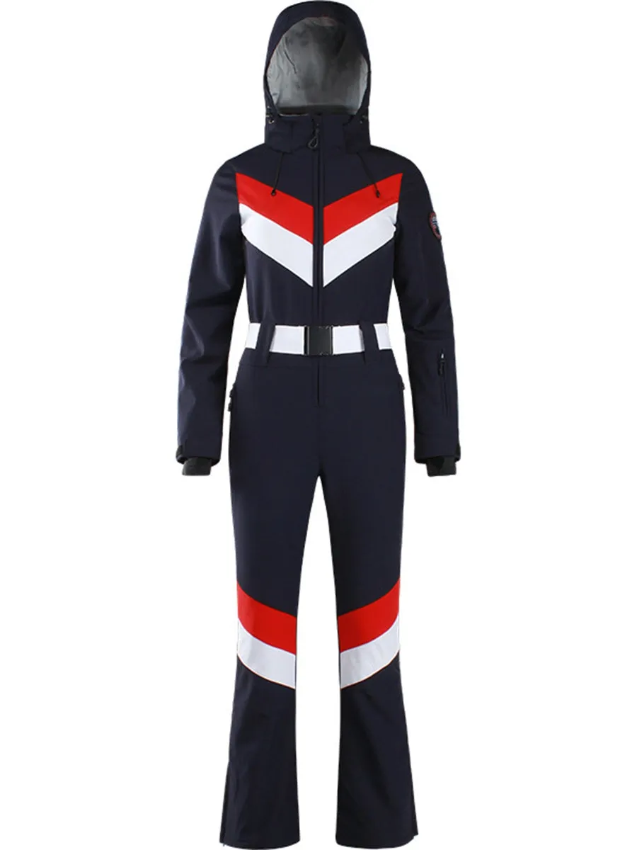 Retro Style Essential One-piece Ski Suit Thick Outdoor Snowwear
