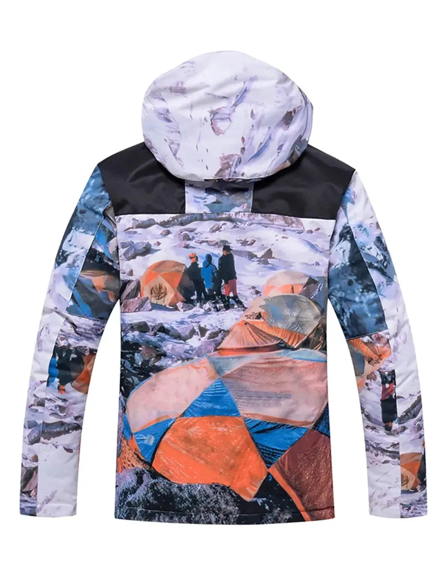 Riuiyele Men Skiing Snowboarding Insulated Snow Jacket Waterproof