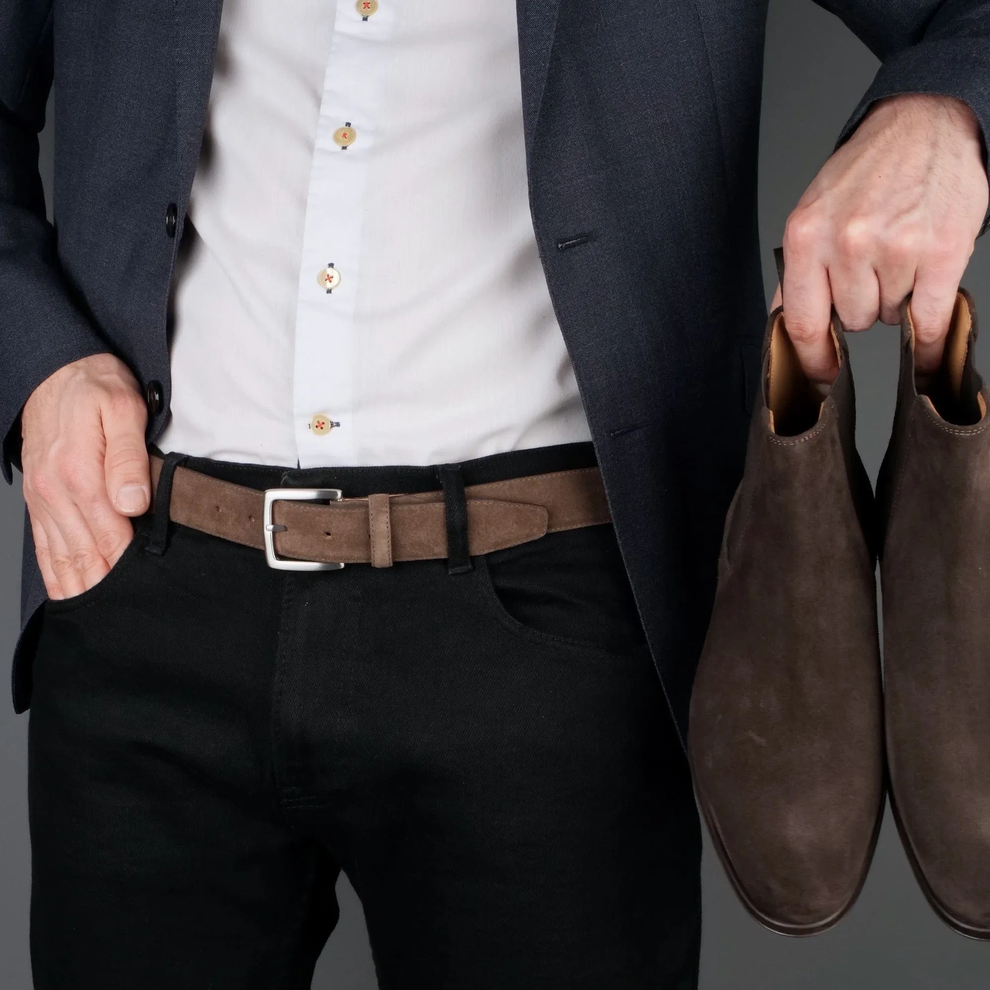 Suede Belt Brown