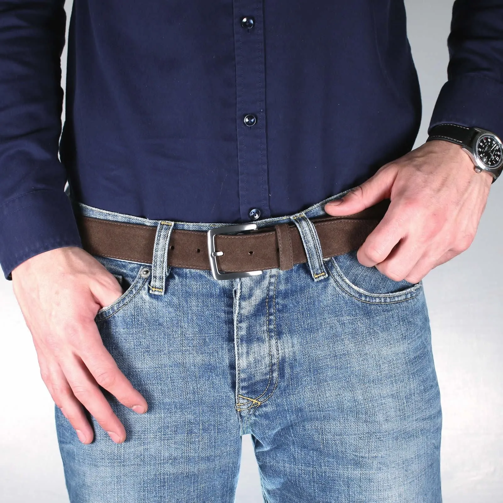 Suede Belt Brown