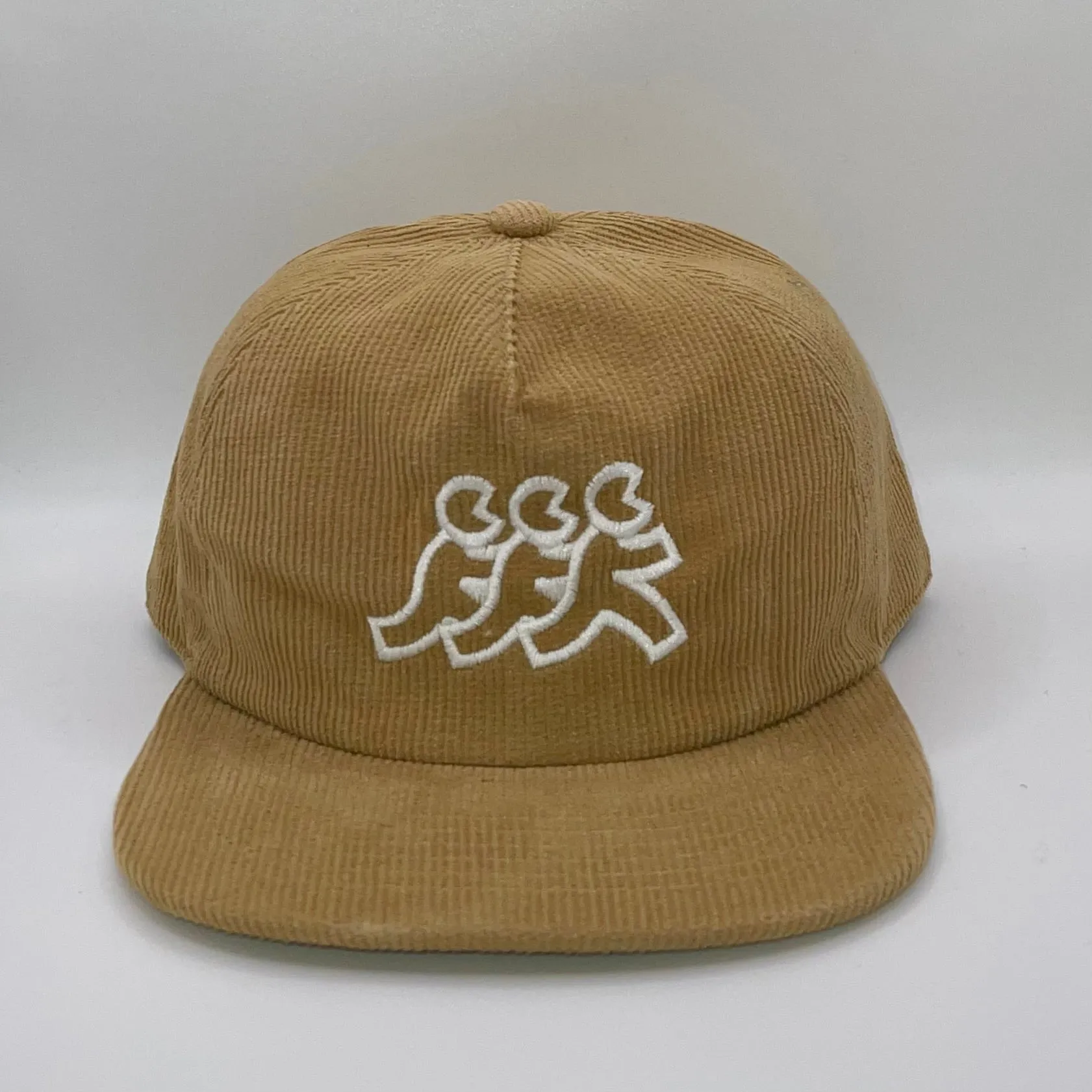 Tan Flat Brim Corduroy Snapback