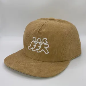 Tan Flat Brim Corduroy Snapback