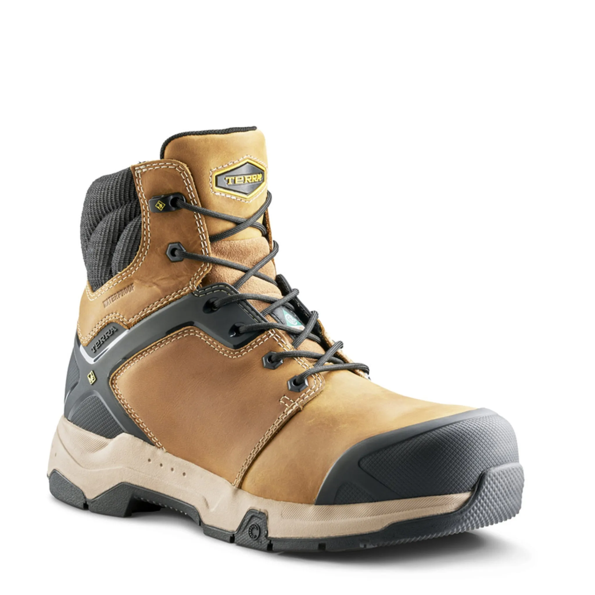 Terra Men's Carbine Safety Work Boots 6" Leather Waterproof Composite Toe | Sizes 7-15