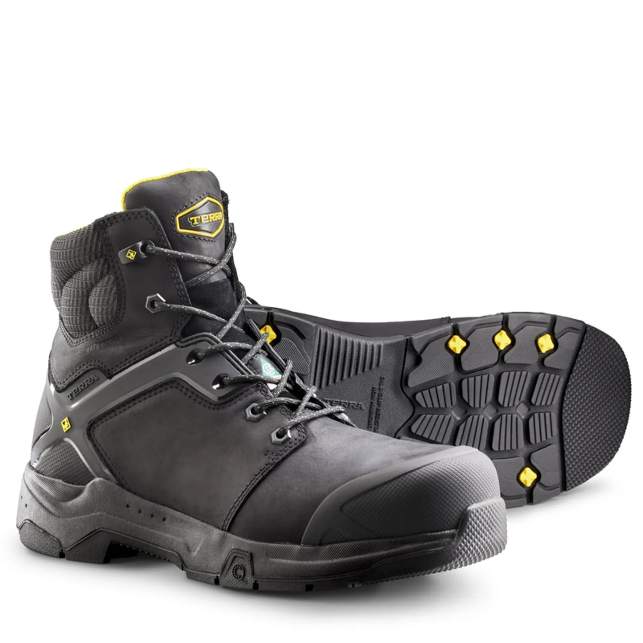 Terra Men's Carbine Safety Work Boots 6" Leather Waterproof Composite Toe | Sizes 7-15