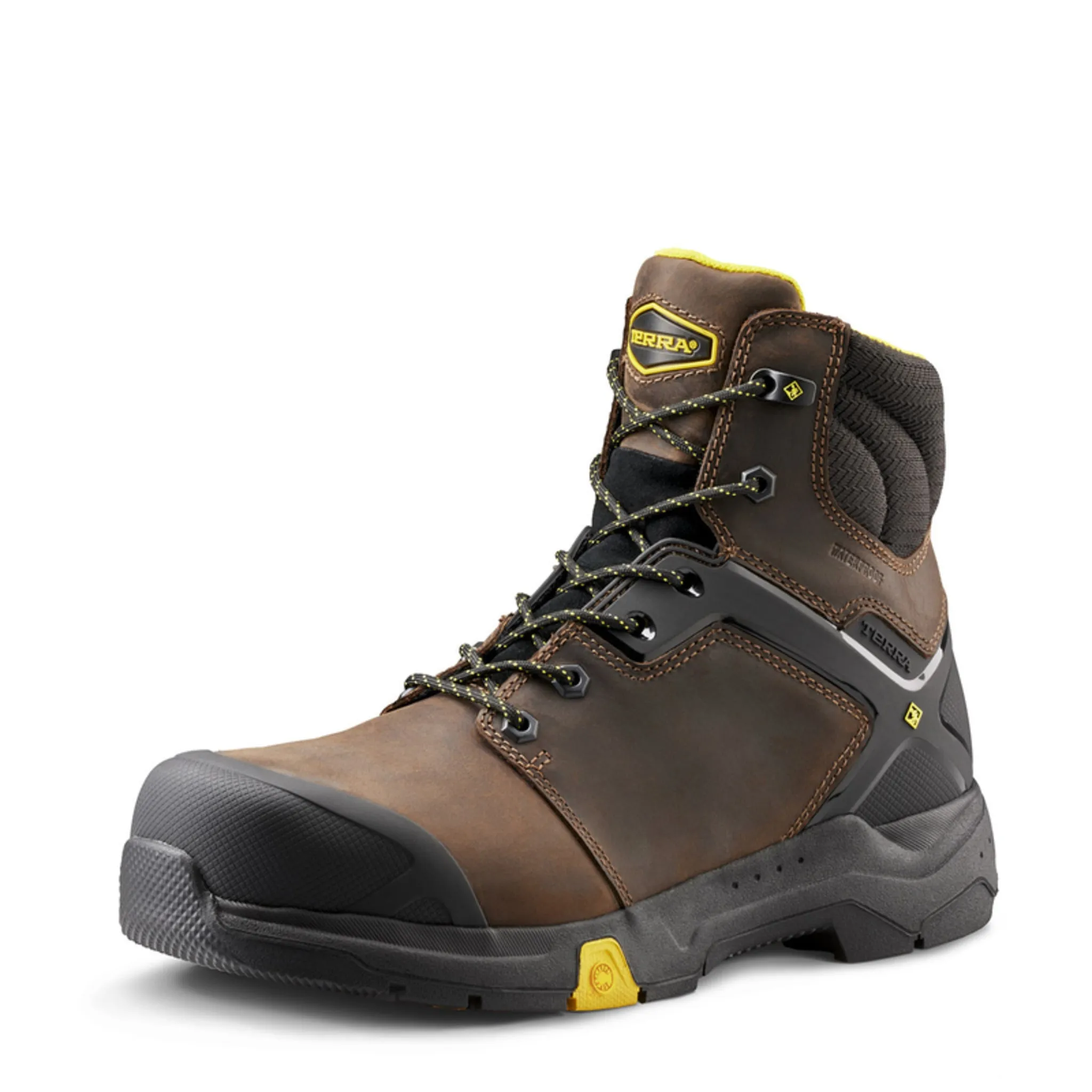 Terra Men's Carbine Safety Work Boots 6" Leather Waterproof Composite Toe | Sizes 7-15