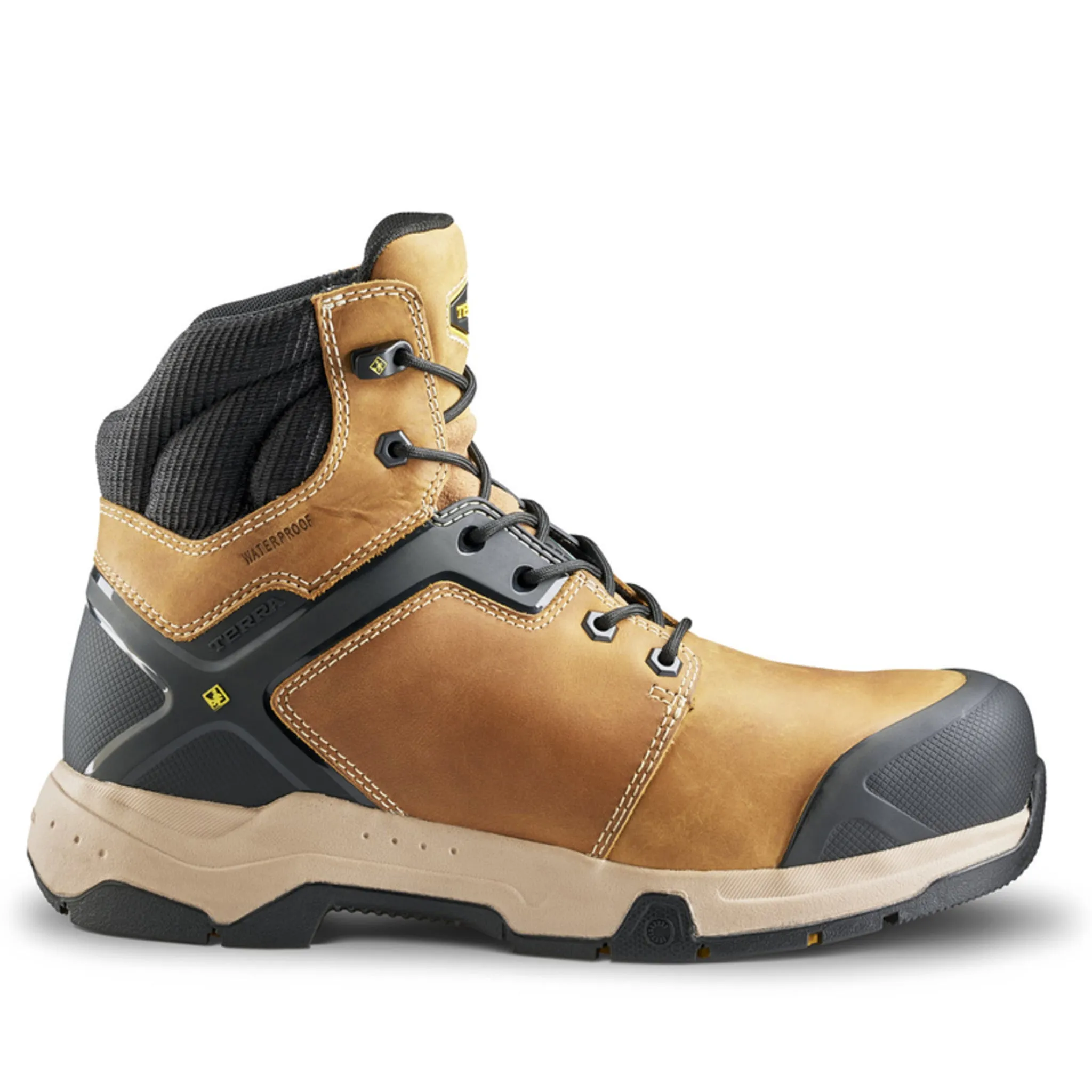 Terra Men's Carbine Safety Work Boots 6" Leather Waterproof Composite Toe | Sizes 7-15