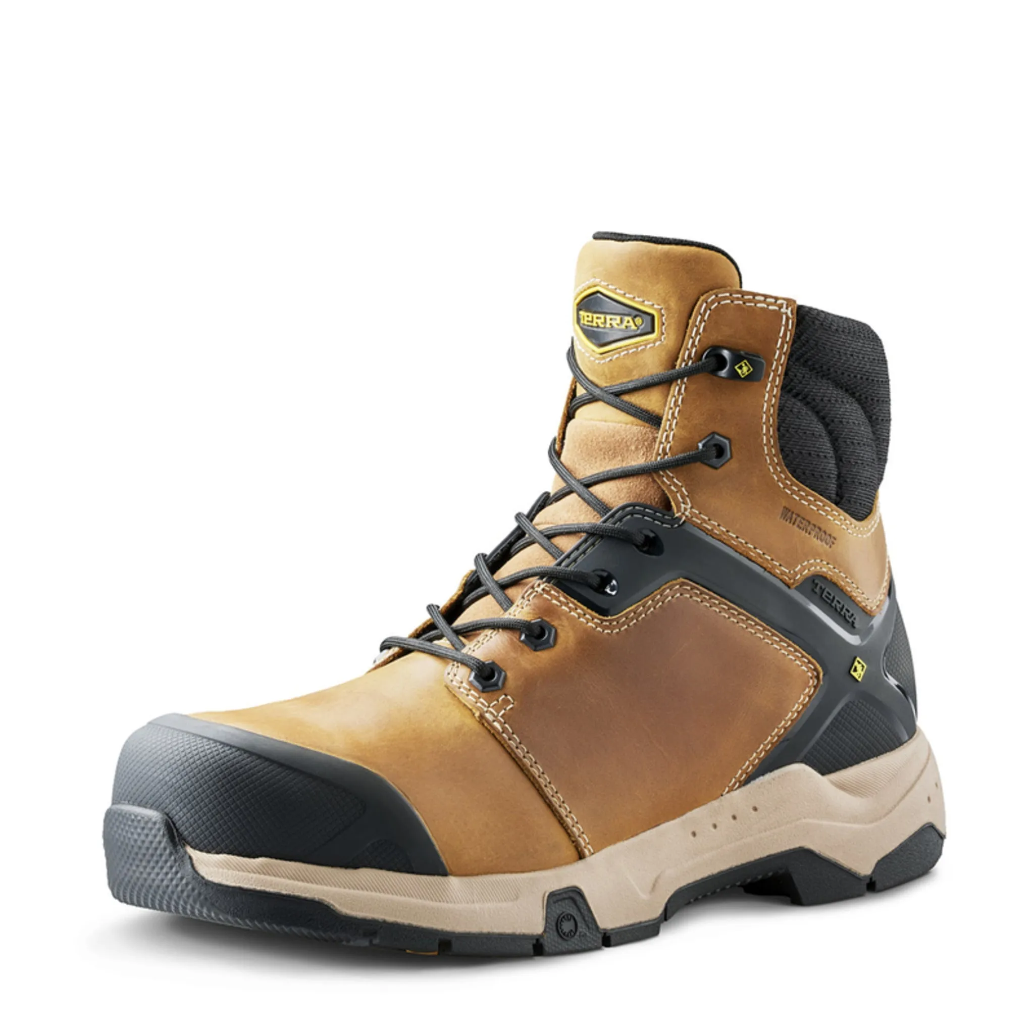Terra Men's Carbine Safety Work Boots 6" Leather Waterproof Composite Toe | Sizes 7-15