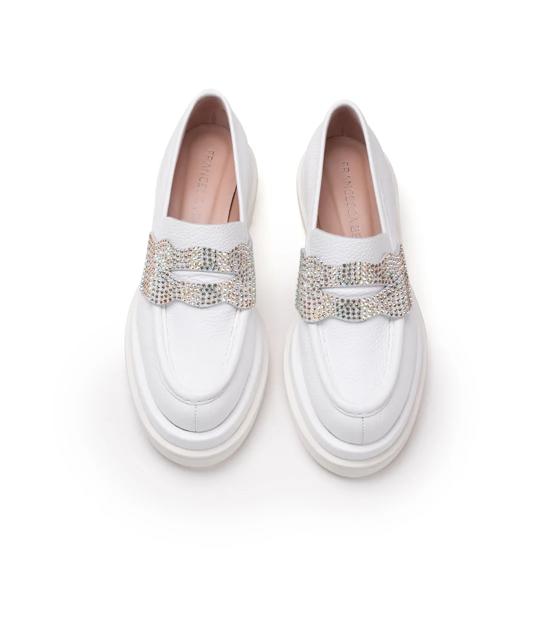 Tokyo White Leather Loafers
