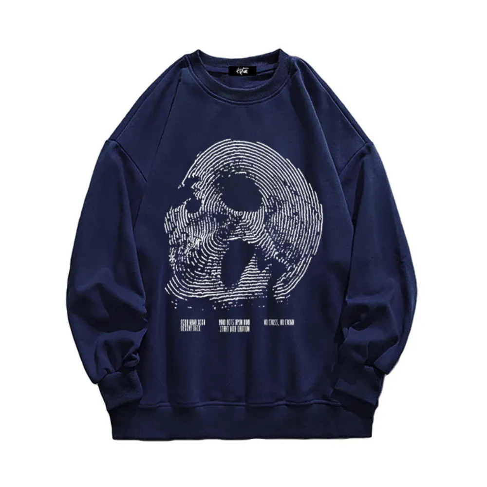 “Trendy niche skull line print” Sweatshirt