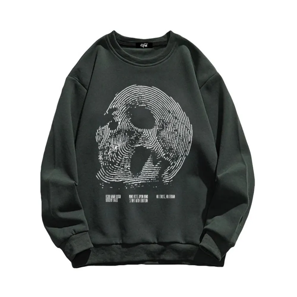 “Trendy niche skull line print” Sweatshirt