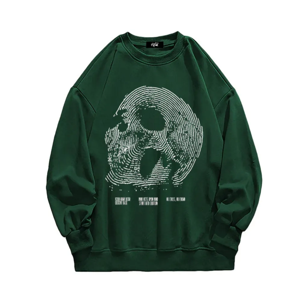 “Trendy niche skull line print” Sweatshirt