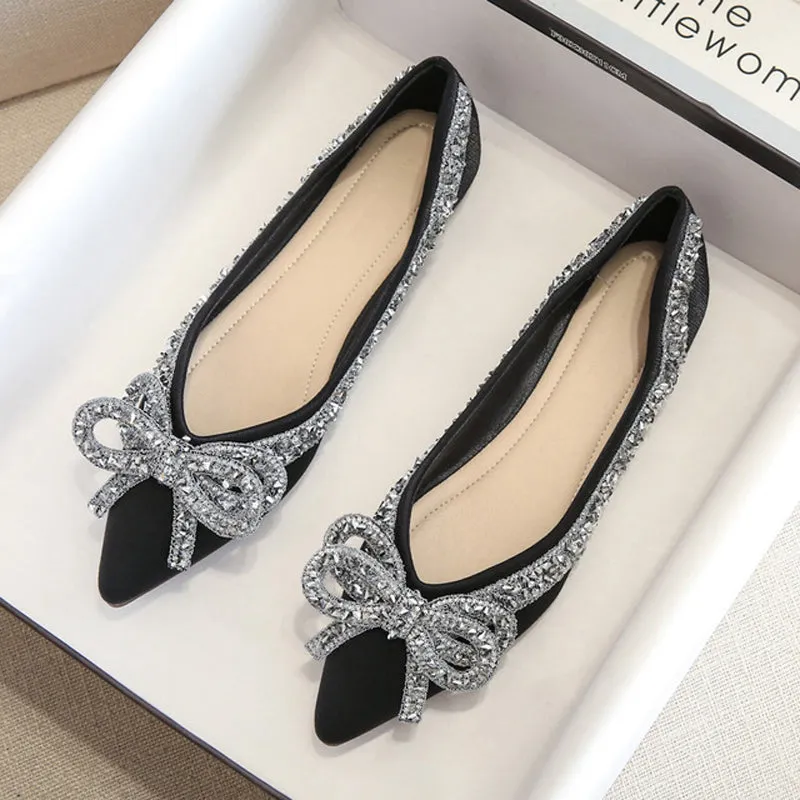 vanccy Rhinestone  Casual Comfort Dressy Flats For Wedding Bling Diamonds Bridal Shoes