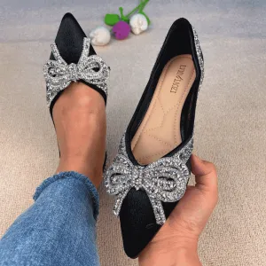 vanccy Rhinestone  Casual Comfort Dressy Flats For Wedding Bling Diamonds Bridal Shoes