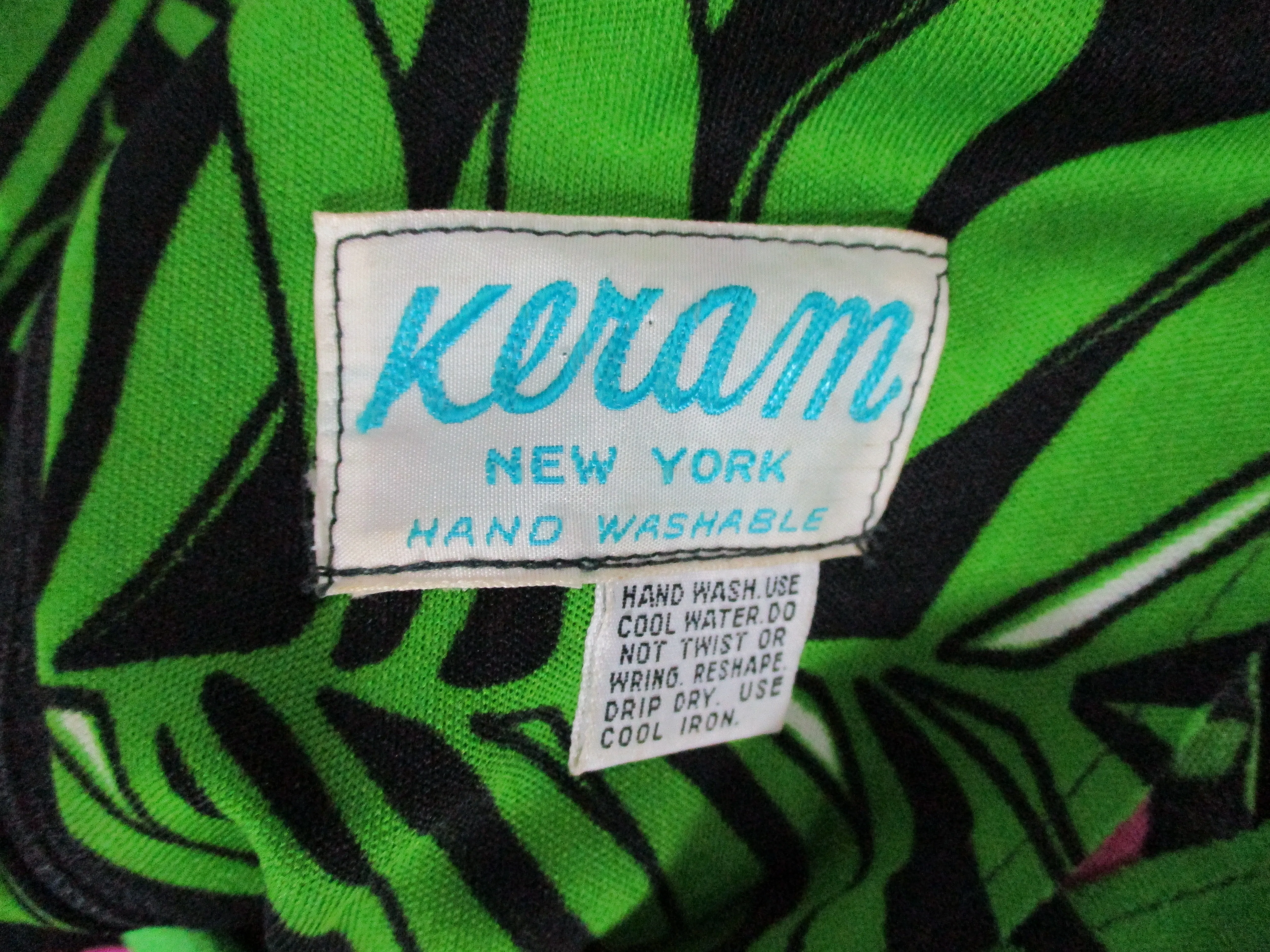 Vintage KERAM NEW YORK FLORAL RUNWAY Maxi Dress Hand Washable