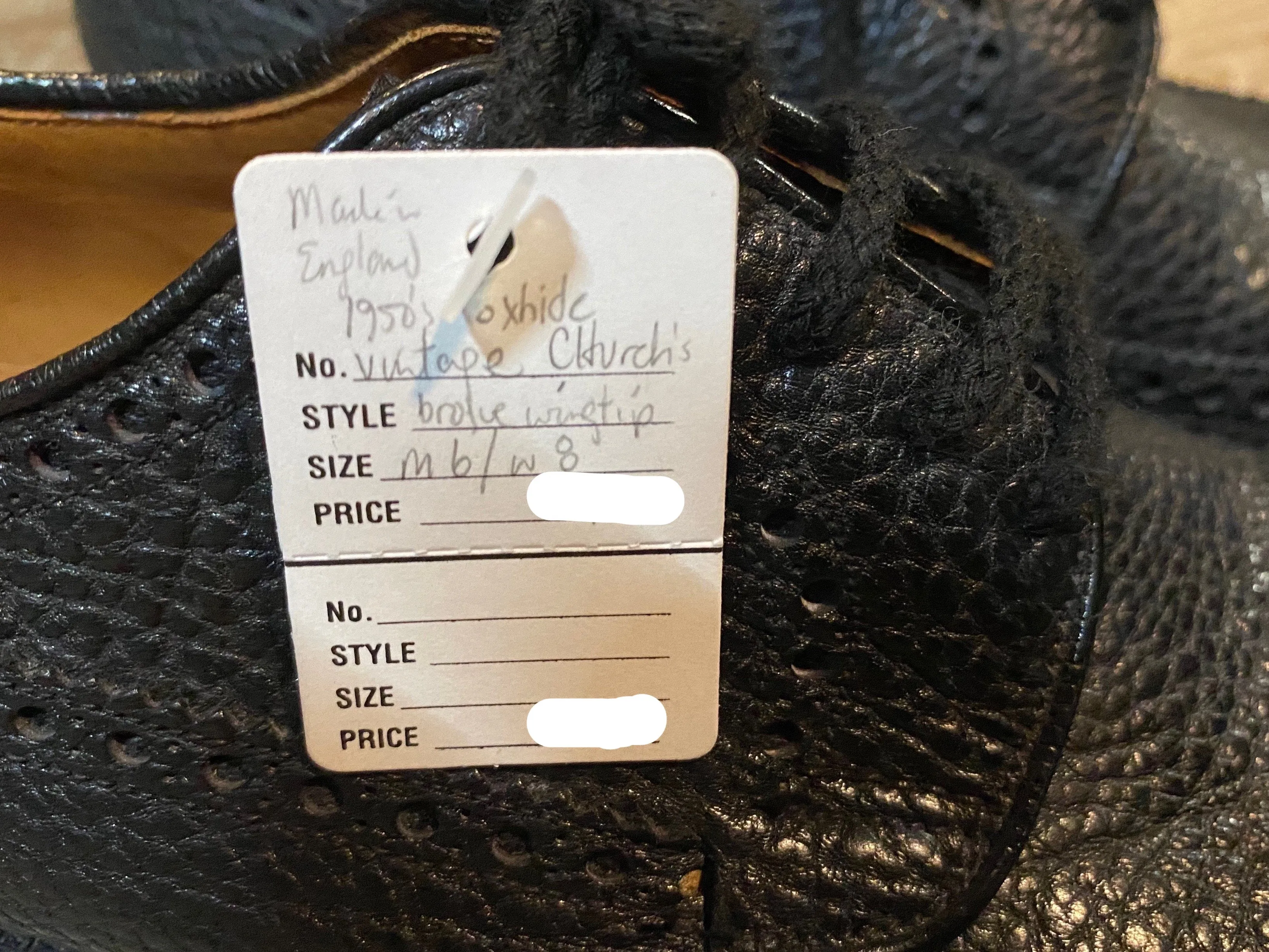 Wingtip Brogue Church's Derby Shoes 6M 38/39 (England) SOLD