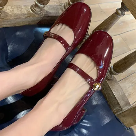 Women's low heel marry jane loafers shoes french chic dressy loafers