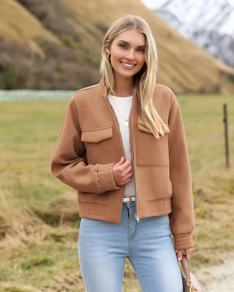 Zeagoo Womens Cropped Jacket Stand Collar Long Sleeve Zip Up Shackets