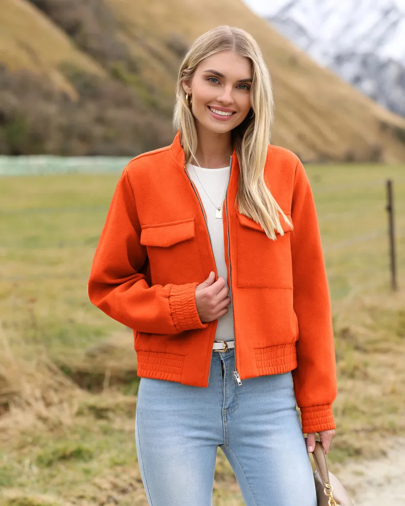 Zeagoo Womens Cropped Jacket Stand Collar Long Sleeve Zip Up Shackets